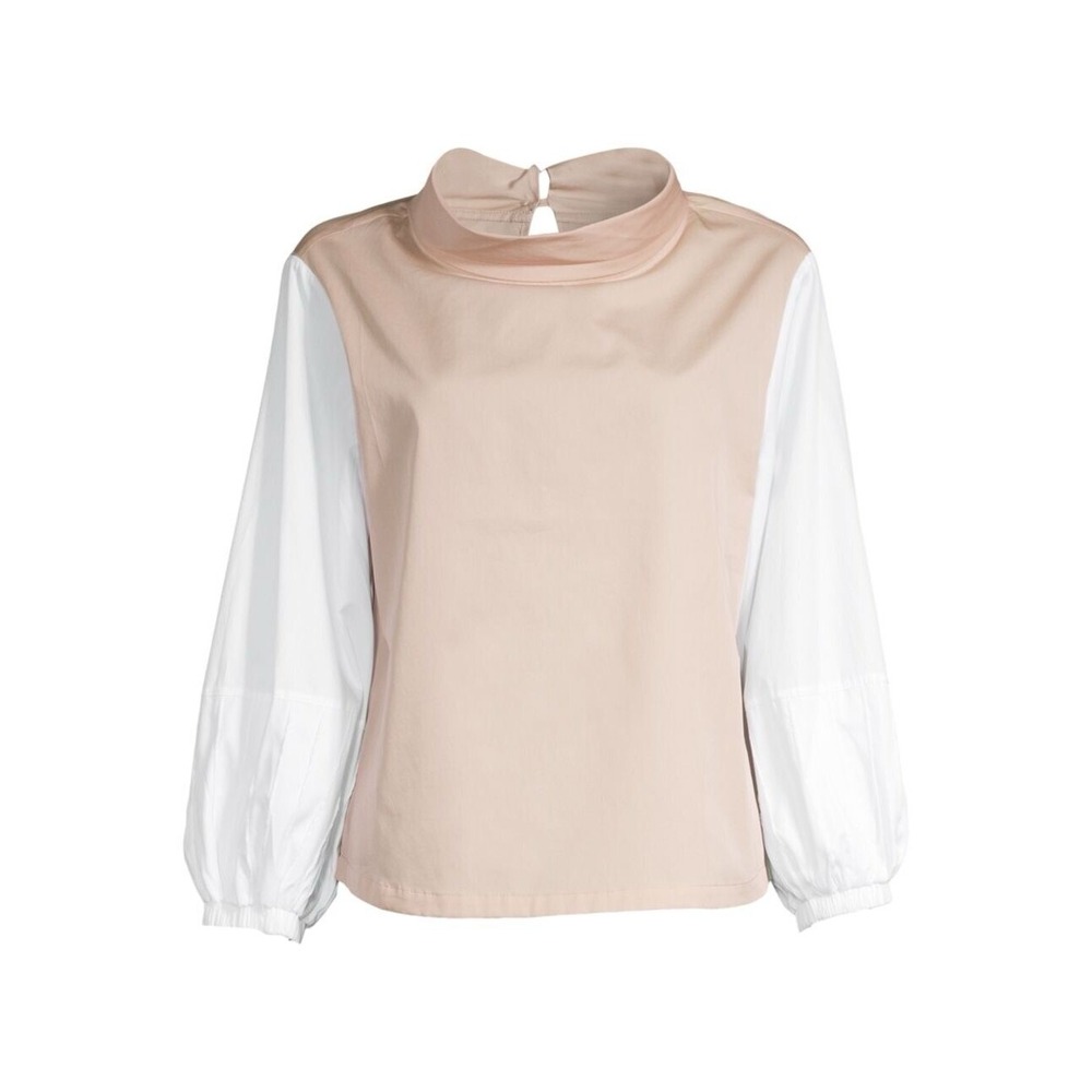 Harshman NEW Perry Two Tone Cotton Tunic‎ in Beige/White Size 3X MSRP $198